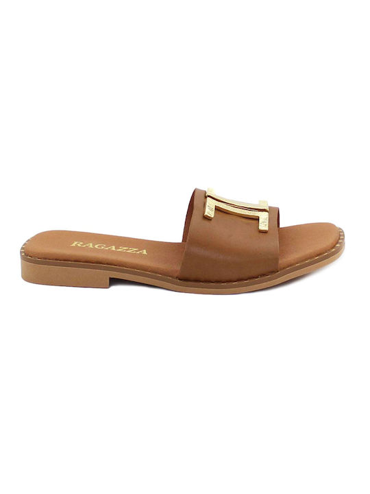 Ragazza Leather Women's Flat Sandals Tan