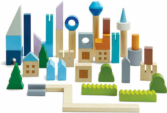Plan Toys Building Blocks The City Wooden for 3+ Years 45 Pieces