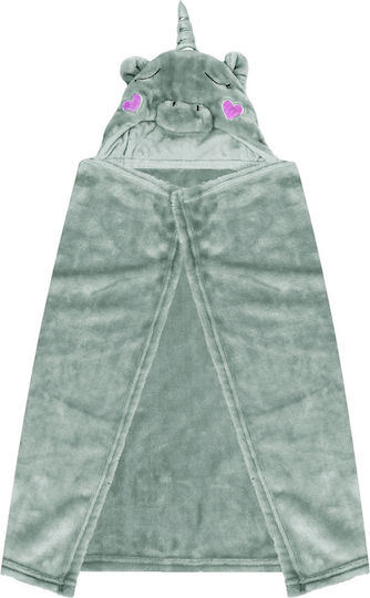 Makis Tselios Home Pătură Pepinieră Swaddling pături Baby Monocer Fleece Gri 36x86cm