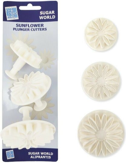 Sugar World Plastic Flower-Shaped Cookie Cutter 3pcs