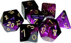 Chessex Call of Cthulhu Gemini Polyhedral Dice Black-Purple/Gold 7τμχ