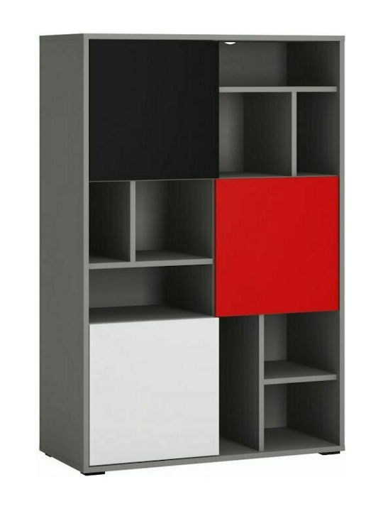 Larsen 3D Bibliotecă pardoseală Lemn Gri 83.7x40x126cm