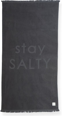 Nef-Nef Stay Salty Grey Πετσέτα Θαλάσσης Βαμβακερή Γκρι 170x90εκ.