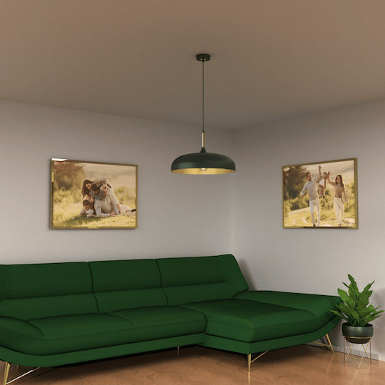 Eko Light Lincoln Lustră Suspendată Verde 45cm.
