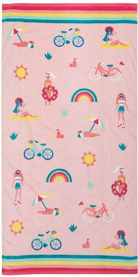 Stephen Joseph Beach Day Kids Beach Towel Pink 152x76cm