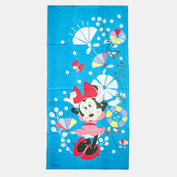 Disney Minnie Mouse Детски плажен кърпа Син Мини 140x70см. 00021614_0025