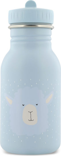 Trixie Mr. Alpaca Kids Water Bottle Stainless Steel with Screw Cap Non Spill Light Blue 350ml