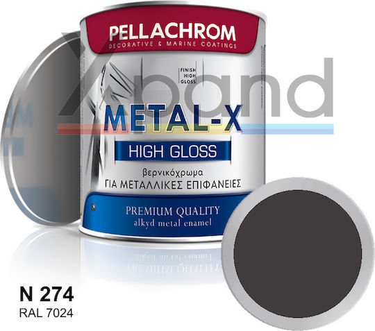 Pellachrom Βερνικόχρωμα Αντιδιαβρωτικό Διαλύτου Metal-X 0.75lt 274 Γυαλιστερό