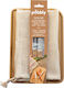 Pebbly Rectangular Bamboo Chopping Board Set with Knife, Peeler & Bag Brown 28x20cm 4pcs