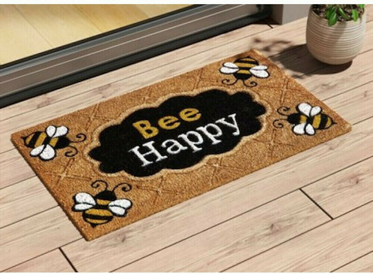 Etoile Fußmatte aus Kokosnussfasern mit rutschfester Unterlage Bee Happy Beige 40x60cm