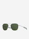 American Optical Original Pilot Men's Sunglasses with Silver Matte Metal Frame and Green Lens