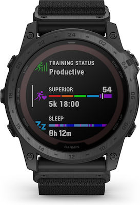 Garmin Tactix 7 Pro Titanium Αδιάβροχο Smartwatch με Παλμογράφο (Black Nylon Band)