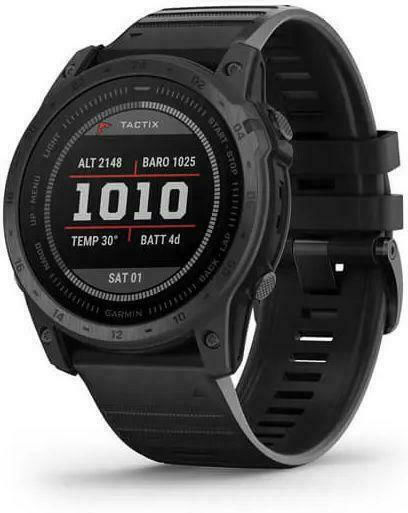 Garmin Tactix 7 Standard Titanium 51mm Αδιάβροχο Smartwatch με Παλμογράφο (Black Silicone)