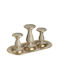 Inart Set of Candle Holders Ceramic 3 Seats Gold 37x19x20cm 4pcs