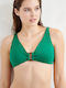 Blu4u Padded Triangle Bikini Top with Adjustable Straps Green