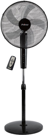 Primo PRSF-80548 Ανεμιστήρας Ορθοστάτης 60W Διαμέτρου 45cm με Τηλεχειριστήριο Μαύρος