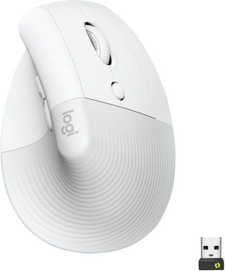 Logitech Lift Безжичен Ергономичен Vertical Мишка Бял