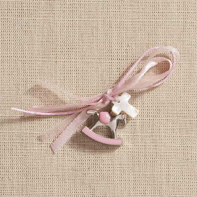 Παρίσης Christening Charm Pin Αλογάκι Pink 50pcs