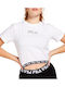 Vanora Women's Summer Crop Top Cotton Short Sleeve White