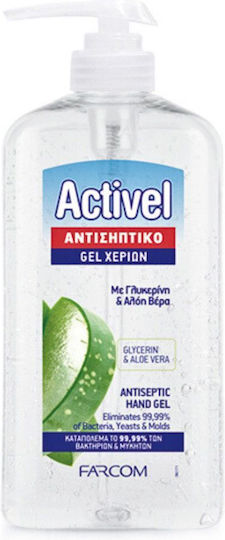 Farcom Activel Gel Dezinfectant Pentru Mâini Cu Pompă 1000ml Aloe Vera