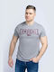 Lonsdale Herren T-Shirt Kurzarm Marl Grey / Oxblood