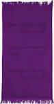 PCP Prosop de Plajă de Bumbac Violet cu franjuri 180x100cm.