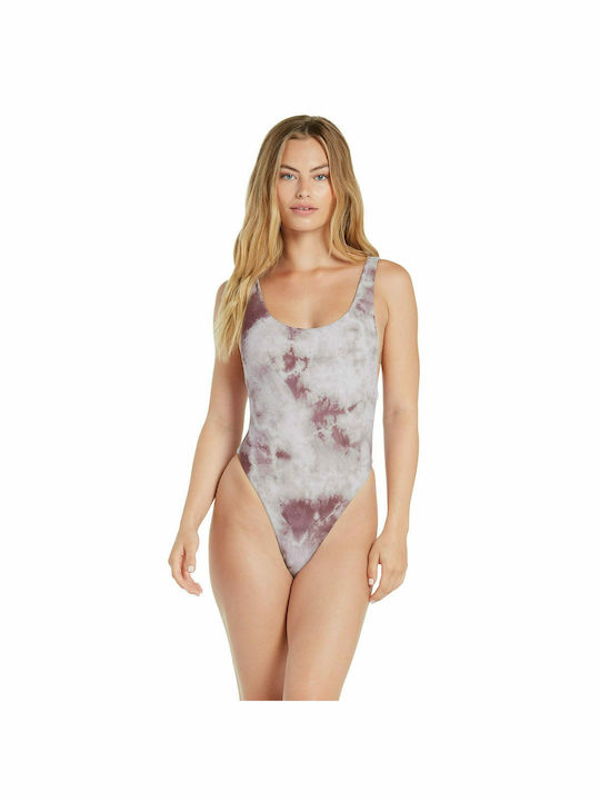 Volcom Cloud One-Piece Swimsuit with Open Back Eggplant