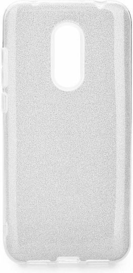 Forcell Shining Umschlag Rückseite Silikon Silber (Redmi 5 Plus)