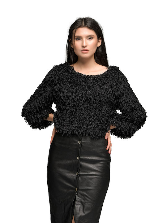 LikeMe Winter Women's Blouse Long Sleeve Black