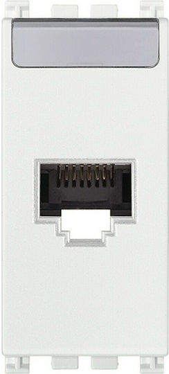 Vimar Единичен Мрежова контактна розетка RJ45 без Рамка Тип Cat6 в Бял Цвят 19339.16.B