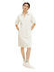 Tom Tailor Midi Athletic Dress Short Sleeve Beige