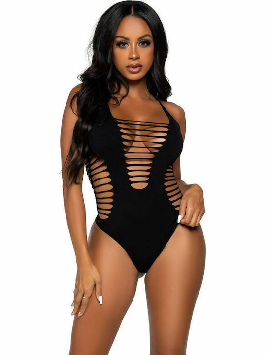 Leg Avenue Racerback 89294 Thong Bodysuit Black