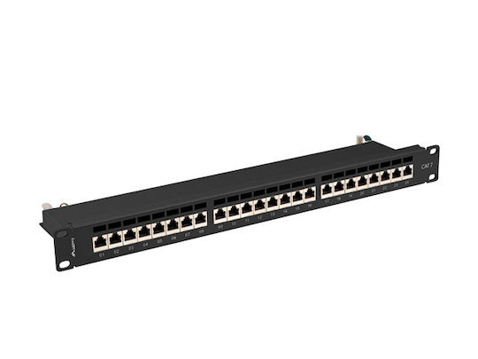 Lanberg Patch Panel for Rack 1U 19" with 24 cat7 Ports Black