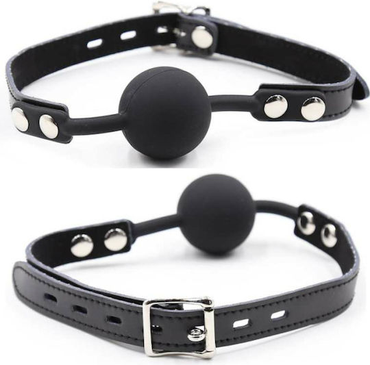 Dream Love OhMama! Fetish Silicone Ball Gag With Leather Belt Gag in Black Color