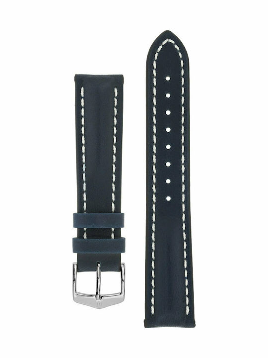 Hirsch Heavy Calf Curea din piele Albastru marin 24mm