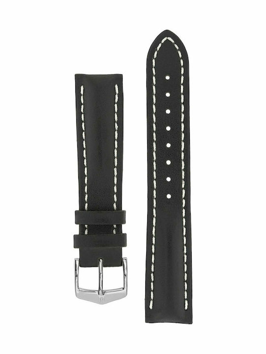 Hirsch Leather Strap Black 24mm