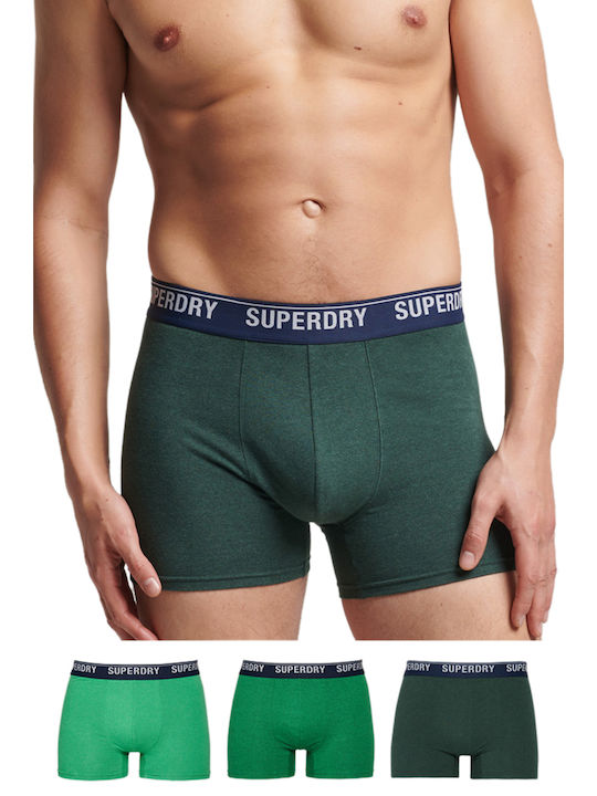 Superdry Ανδρικά Μποξεράκια Πράσινα 3Pack