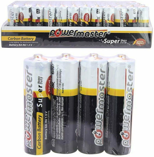Powermaster Цинкови батерии Цинк AA 1.5V 60бр