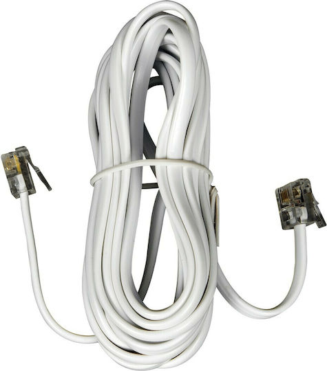 VK Lighting Flat Telephone Cable RJ11 6P4C 3m White (16081-041639)