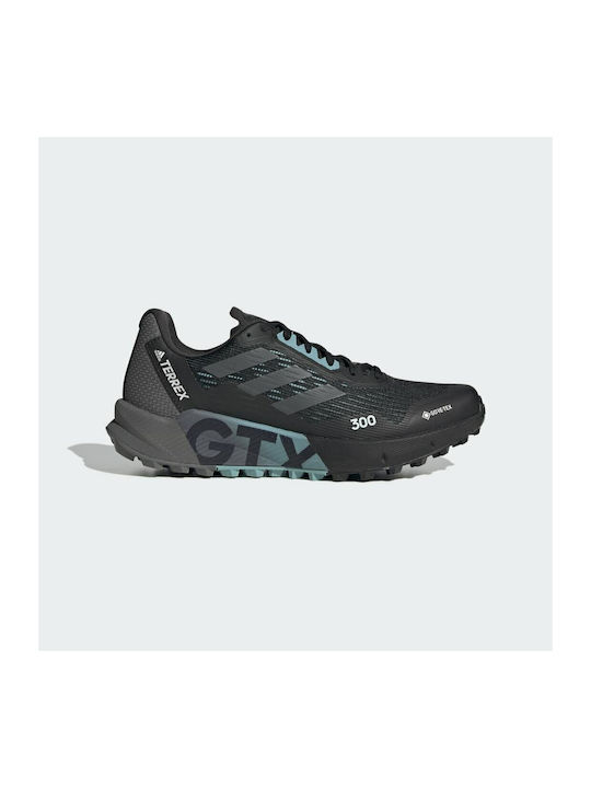 Terrex Agravic Flow 2.0 GTX Sport Shoes Trail Running Waterproof with Gore-Tex Membrane Core Black / Grey Six / Mint Ton
