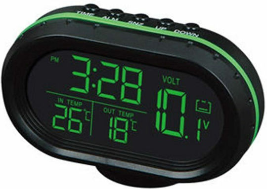 Rchang Car Dashboard Voltmeter Digital Instrument 9.2x6.5x2.5cm Black/Green