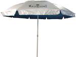 Maui & Sons Σπαστή Ομπρέλα Θαλάσσης Αλουμινίου Διαμέτρου 2.2m με UV Προστασία και Αεραγωγό Mykonos Blue 1560