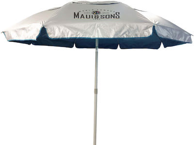 Maui & Sons Foldable Beach Umbrella Aluminum Diameter 2.2m with UV Protection and Air Vent Mykonos Blue