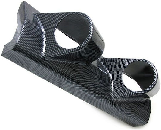 Car Dashboard Double Instrument Mount 52mm Double Dashboard Carbon Look 52mm Carbon Type