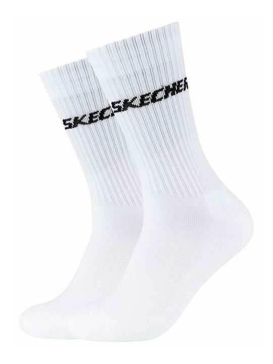 Skechers Unisex Μονόχρωμες Κάλτσες Λευκές 2Pack