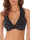 Freya Underwire Bikini Bra with Ruffles Jewel Cove with Adjustable Straps Black Polka Dot
