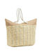 Verde Stroh Strandtasche Beige