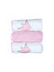 Baby Star Princess Schultertücher Rosa 30x30cm. 3Stück