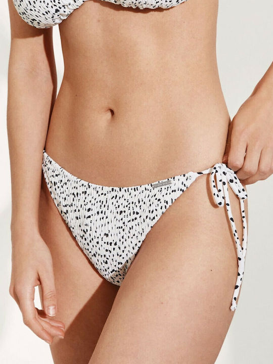 Bikini Slip mit Schnürchen Weiß