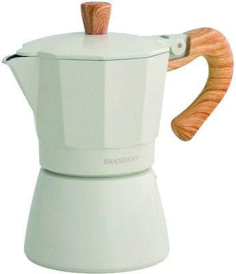 Brandani Natural Express Stovetop Espresso Pot for 3Cups Green